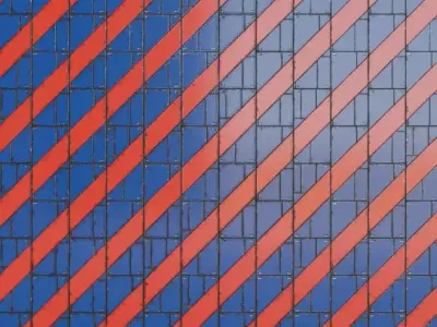 Red Blue Sci-Fi Metal Panel PBR Seamless Texture