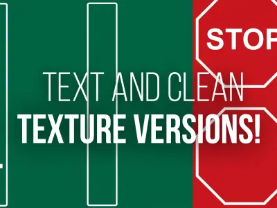 Pack of 10 Traffic Signs models - PBR Textured Version in 4K Low-poly 3D model
