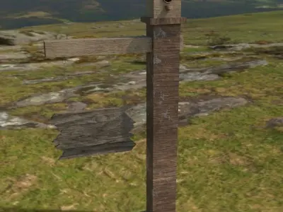 Old Road Sign - Low Poly Low-poly 3D model