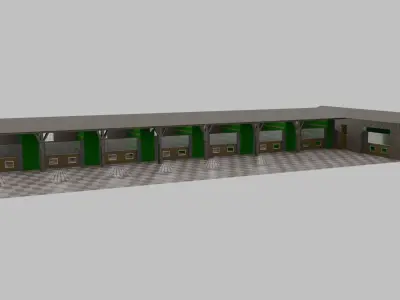 Horse Stable Low-poly 3D model