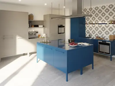 Mini Kitchen - Fantin Frame Kitchen with island 3D model