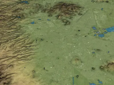 Mexico City - Topography Terain Low-poly 3D model