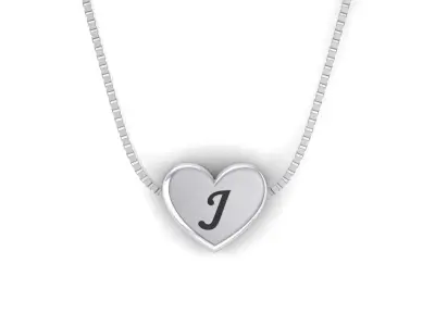 Pendant initial heart J 3D print model