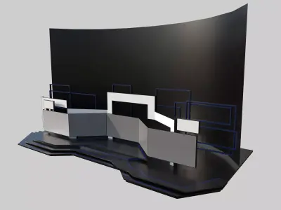 Futuristic Presentation Stage Low-poly 3D model