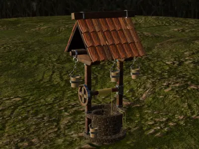 Pozo de Agua Low-poly 3D model