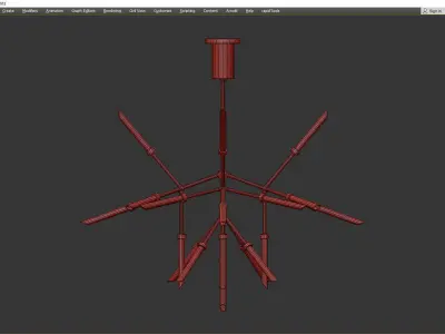 SPUR CHANDELIER Low-poly 3D model
