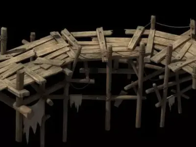 Wooden bridge 3D model