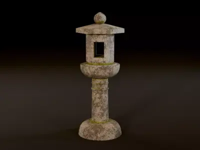 Japanese Stone Lantern Low-poly 3D model