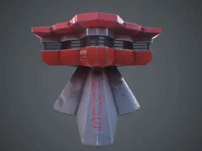 Sci-Fi Building 02 Low-poly 3D model
