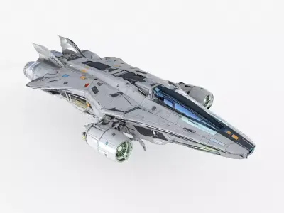 Futuristic Spaceship  Low-poly 3D model