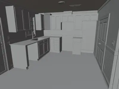 Empty Apartment with 4K Textures Low-poly 3D model