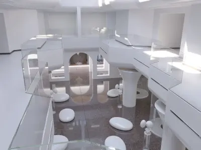 Futuristic Shopping Center 3D model