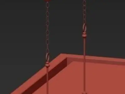 Chandelier Metal Rectangular Horchowv 3D model