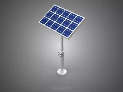 STAND MOUNTED FRAME POLE SOLAR CELL PANEL PV MODULE PHOTOVOLTAIC 3D model