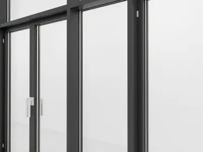 Panoramic windows Door Entrance 107 Low-poly 3D model