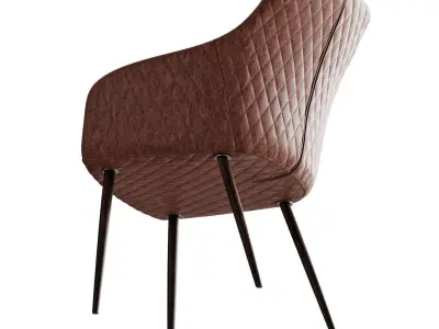 Chair Chrissy Pu by Richmond and aged table with table setting 3D model