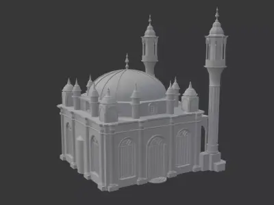 Mosque Building Middle Eastern Architecture 3D Model Low-poly 3D model