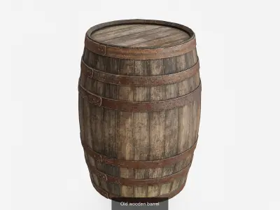 Wooden barrels 3D Model Pack