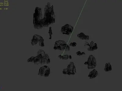 Mountain - Crushed Stone - Stone 23 3D model