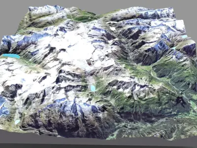 Mountain landscape Tieralplistock Alps Switzerland 3D model