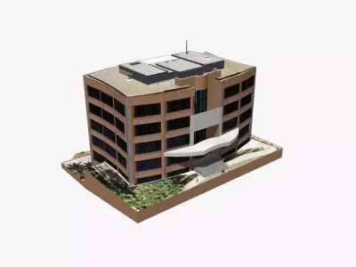 Colonial Building Low-poly 3D model