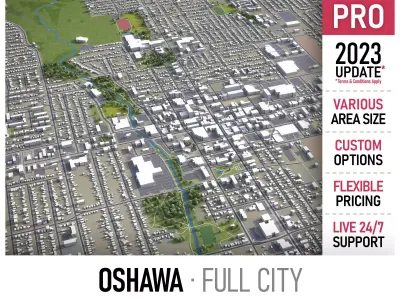 Oshawa Low-poly 3D model