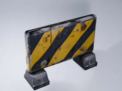 Concrete Barrier - Low Poly Urban Prop 3D model
