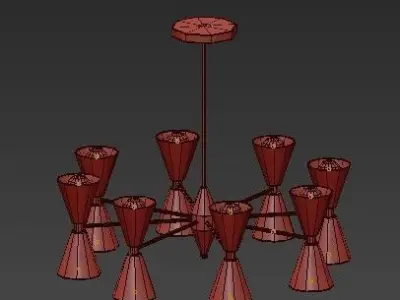 CAIRO CHANDELIER BLACK AND GOLD 3D model purchase