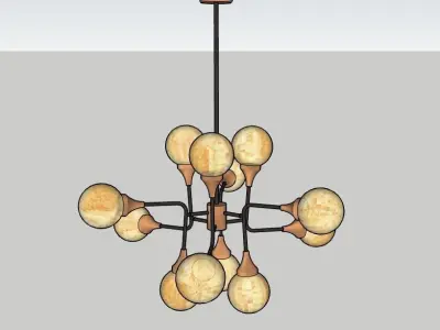 Ziron Handblown Glass Chandelier 3D model