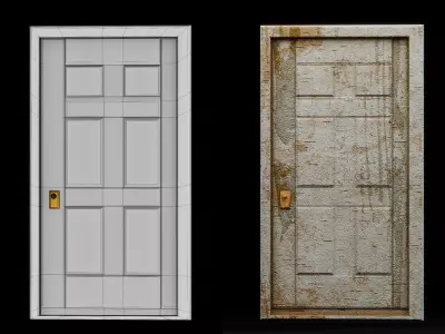 Suzume No Tojimari Wooden Door Lowpoly Custom PBR Textures  Low-poly 3D model
