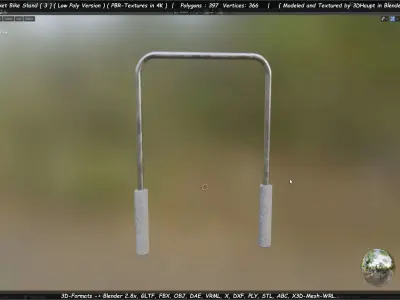 Steel Bracket Bike Stand -3- Low-Poly Version Low-poly 3D model