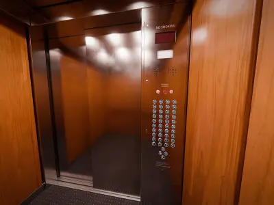 Real-time Elevator Cab Interior Low-poly 3D model