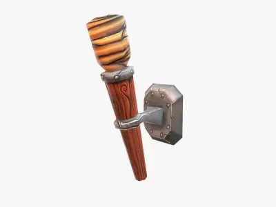 Torch Hand Paint Low-poly 3D model