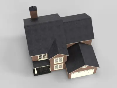 British House Design 09T4  Low-poly 3D model