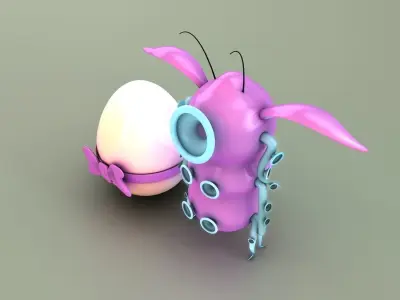 Alien Bunny Happy Easter 3D model