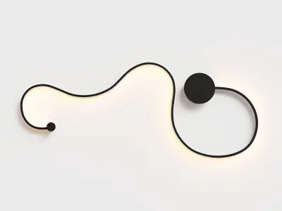 Lewor puck minimalistic wall lamp 3D model