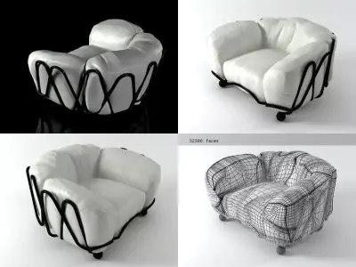 C A four different chairs 3D model