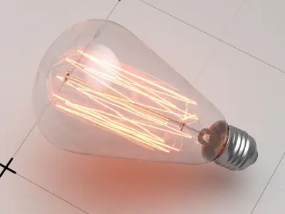 Vintage Light Bulb 3D Model 3D model