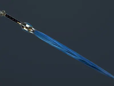 Ice Sword Low-poly 3D model