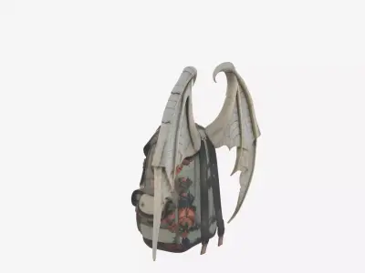 Realistic Stone Gargoyle Wing Backpack 3D Model 3D model