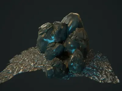 Trash bag 1 pcs game ready  PBR Low-poly 3D model