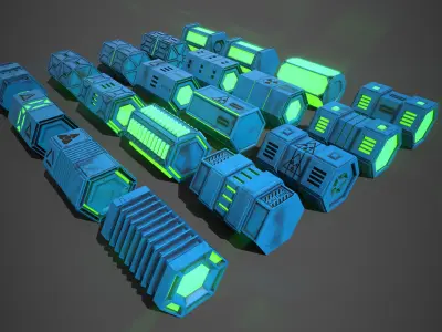 NGon Box Collection Plastic Low-poly 3D model