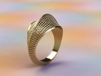 Gold fusion ring 3D print model