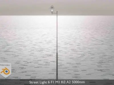 Street Light 6 F1 M1 K0 A2 5000mm Low-poly 3D model