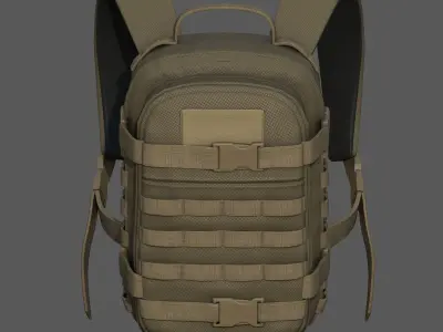 Backpack Camping Generic military baggage Color  Low-poly 3D model