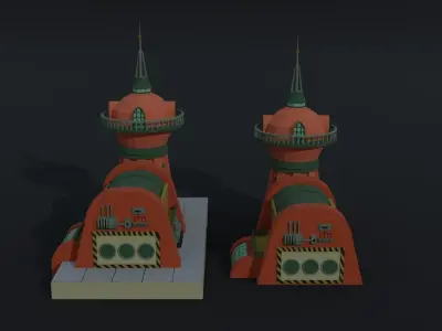 Cartoon Futuramma Planet express Polygonal Style Low-poly 3D model