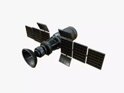 Satellite A06 Steel Black - SciFi Space Design Low-poly 3D model
