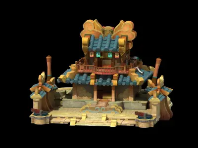 Cartoon Fantasy Architecture 3D model