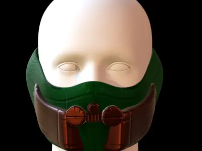 Gas mask helmet 3d model scifi Low-poly  Low-poly 3D model 225