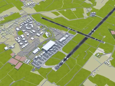 Cork Airport Low-poly 3D model